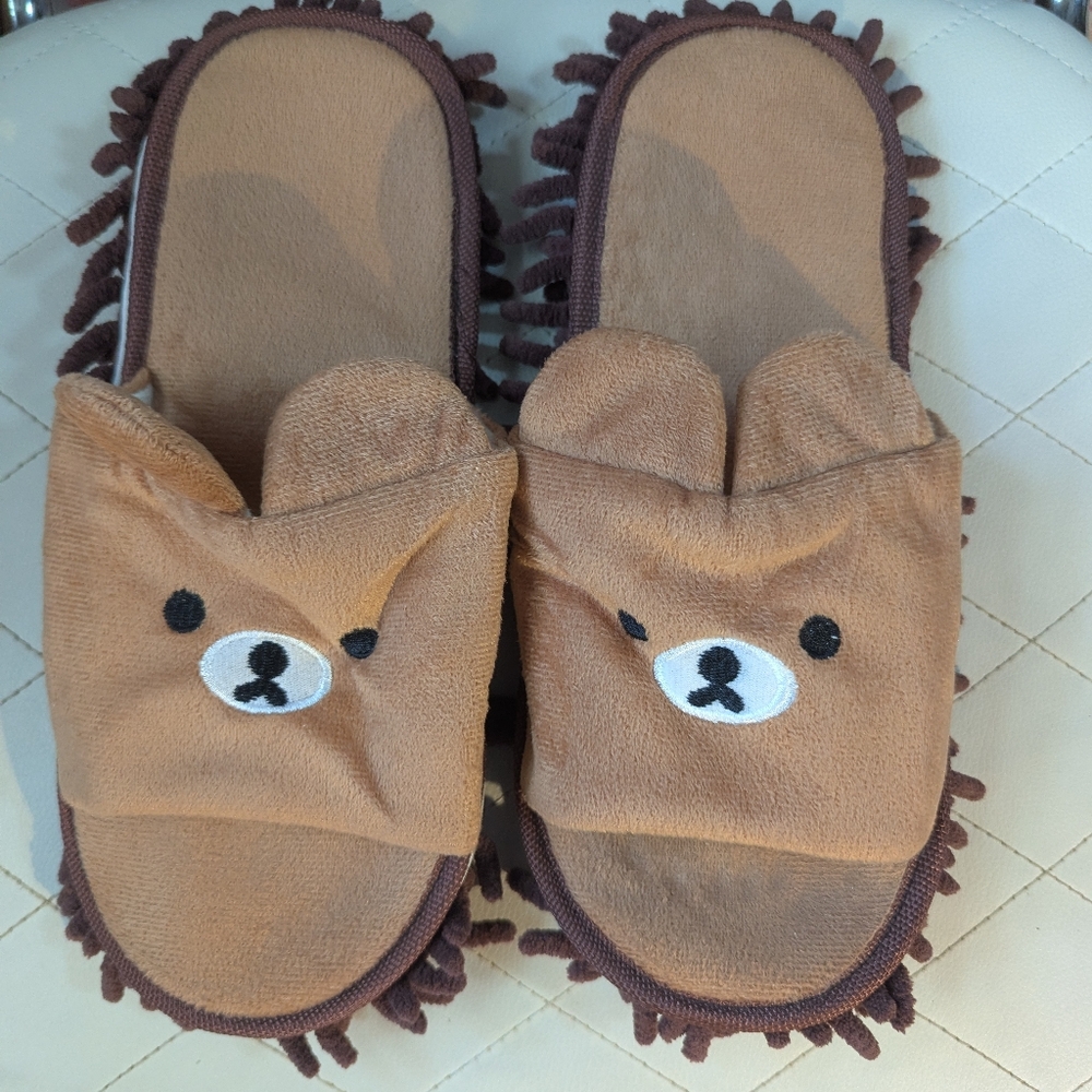 Cute Bear Face Sweeper Slippers